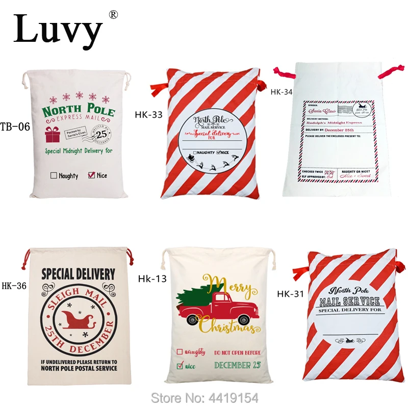 Рождественский подарок сумки в виде Санты холщовые Сумки на шнурке большая