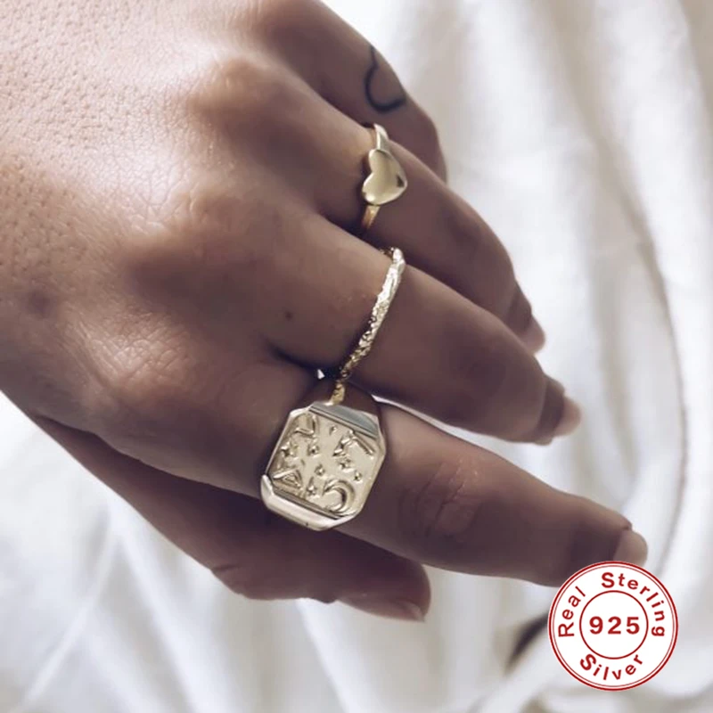 Минималистичное кольцо ROXI из серебра с нестандартной искусственной кожей