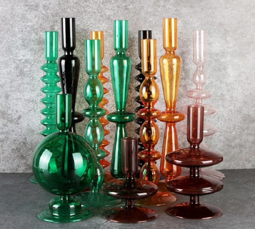 Подсвечник ручной работы креативный Настольный стеклянный подсвечник для ужина