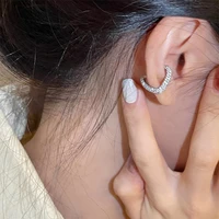 srcoi 1 pcs full rhinestone heart bone clips no pierced earrings female crystal love ear cuff party jewelry unusual gifts