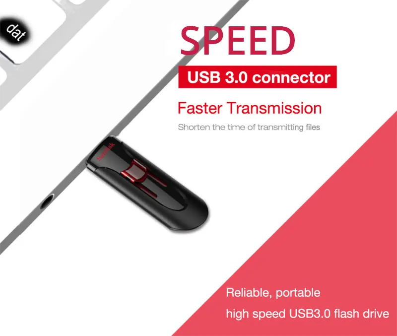 Двойной Флеш-накопитель SanDisk флеш-накопитель USB 3,0 128 ГБ флэш-накопитель 64 ГБ флэш-накопитель USB ключ 32 Гб оперативной памяти, 16 Гб встроенной памяти, флеш-накопитель 256 ГБ U диск 100 МБ/с. для ПК/ТВ