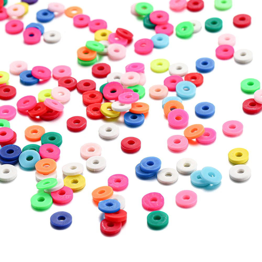 

15Inch 6mm Flat Round Clay Beads Chip Disk Loose Spacer Handmade Beads For DIY Jewelry Making Bracelet Finding Mixed Color