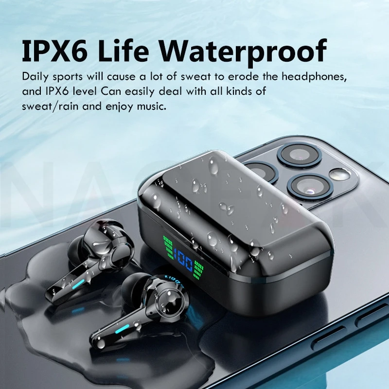 

Bluetooth Earphone Touch Control Earbuds Wireless Headphone Waterproof Headsets With Micrphones Noise Canceling