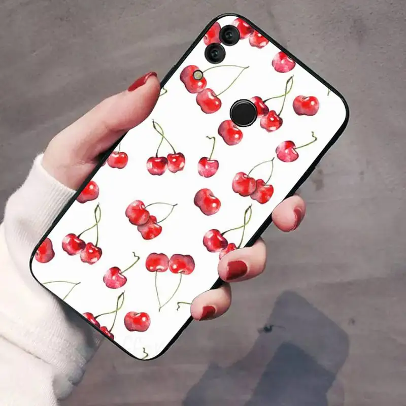 

Pink Cherries Cherry Strawberry Phone Case For Huawei Honor 7C 7A 8X 8A 9 10 10i Lite 20 NOVA 3i 3e