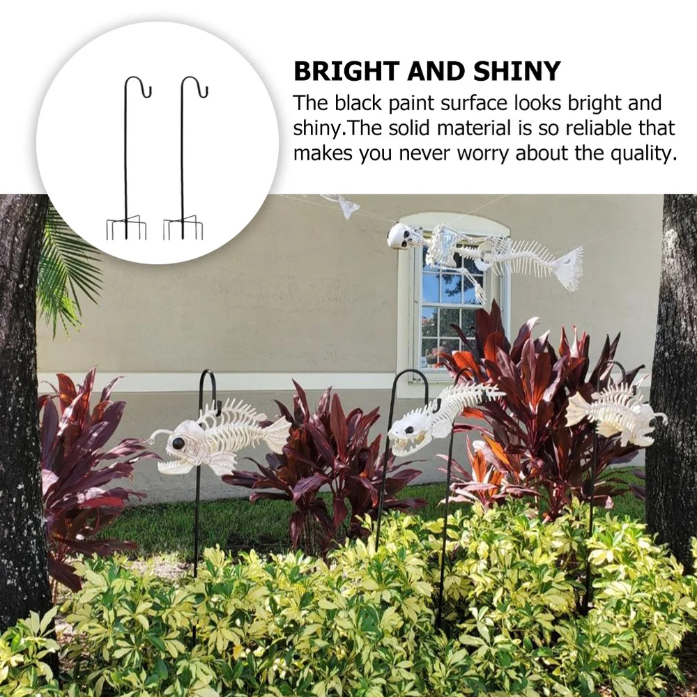 

2Pcs Shepherd Hooks Plant Hook Garden Stake Outdoor Plant Stand Hanger (Black)