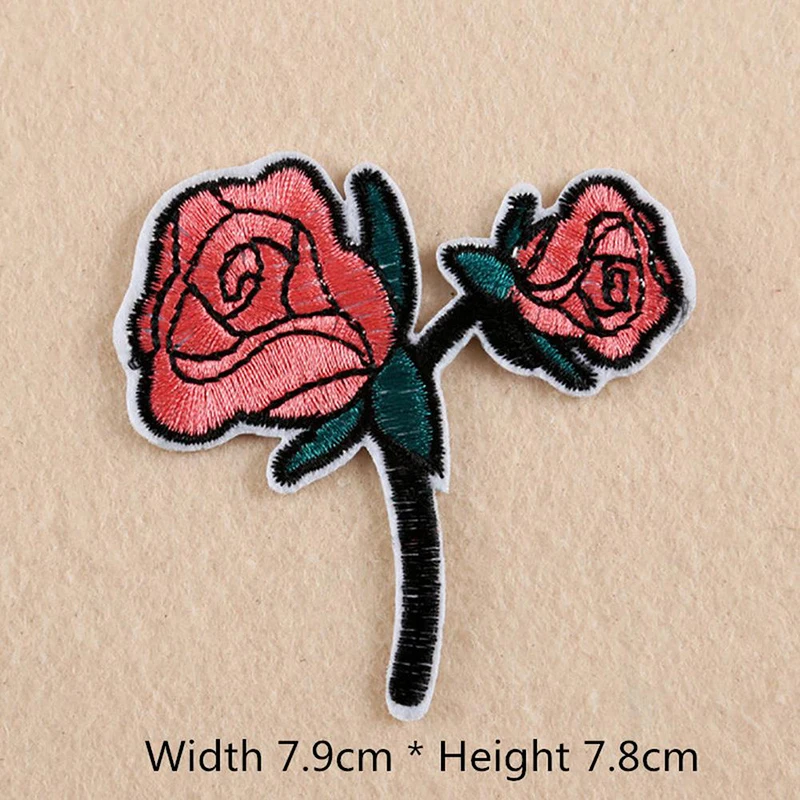 Модная многоцветная красная роза вышитая нашивка аппликация сделай сам наклейки