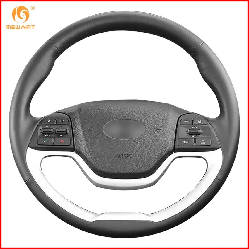 MEWANT черный чехол рулевого колеса автомобиля из искусственной кожи для Kia Morning 2011