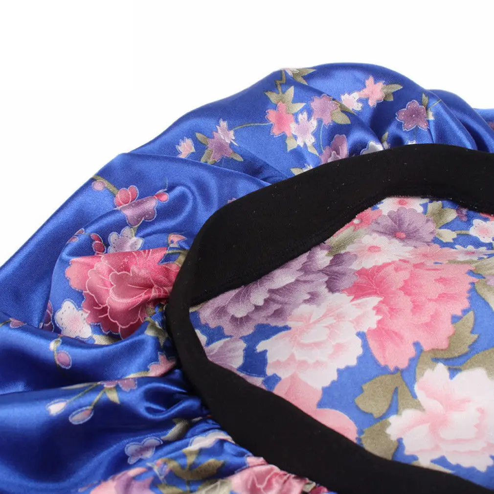 

New Fshion Women Satin Night Sleep Cap Hair Bonnet Hat Silk Head Cover Wide Elastic Band