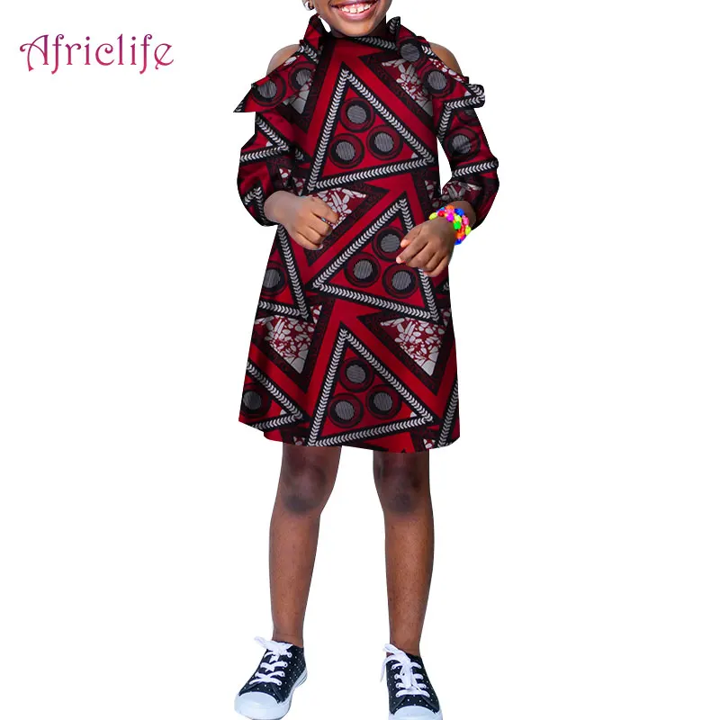 Детские платья весенне осенняя одежда для девочек юбка с Африканским принтом