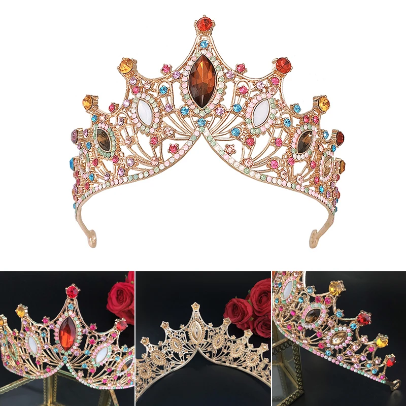 

Новая свадебная корона головные уборы свадебная корона на день рождения головной убор стразы роскошные ретро аксессуары для волос для женщин