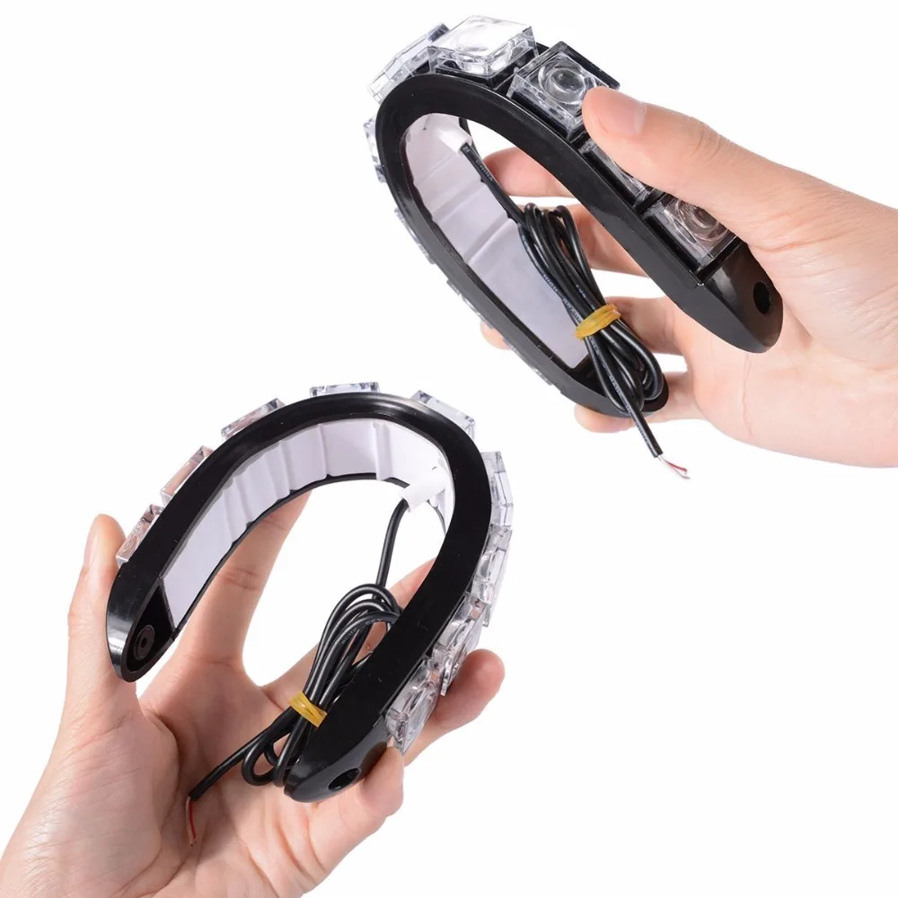 Raoping 2 шт. дневные ходовые огни 9 светодиодный гибкая силиконовая габаритные