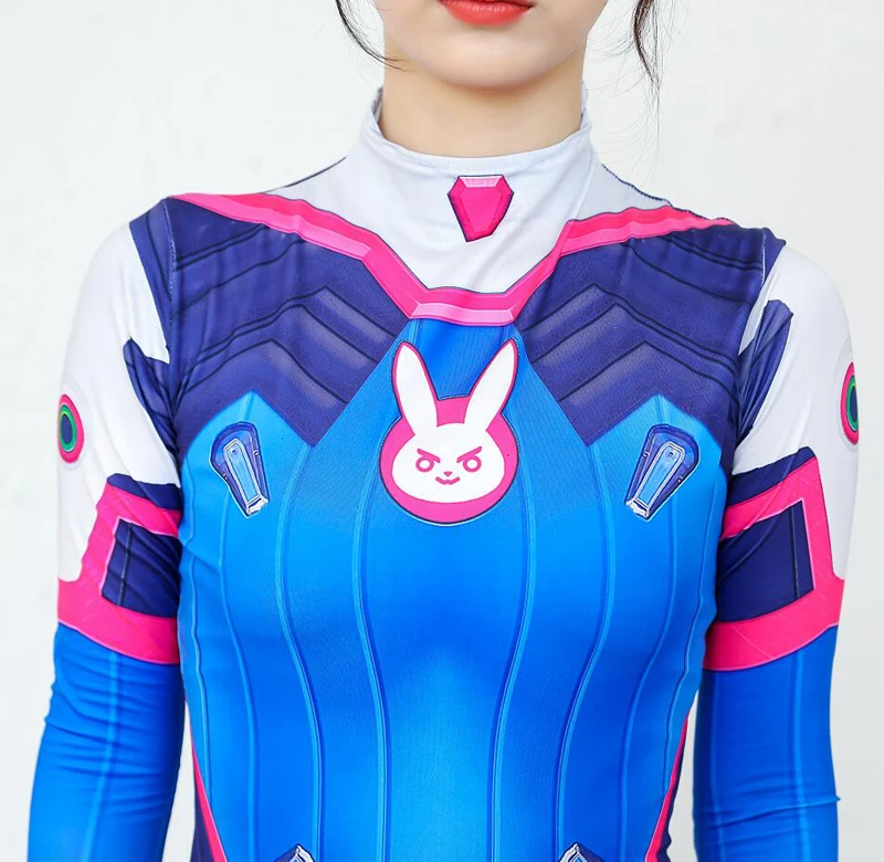 

D va Cosplay Costume Women Gilrs Spandex Halloween Party Zentai Bodysuit Adult Child Game D.va Digital Print Jumpsuit