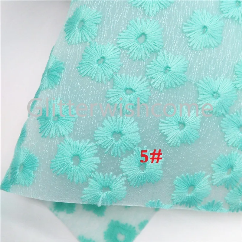 Glitterwishcome 21X29 см A4 Размер Вышивка Цветы на чистой ткани листы для бантов, GM617A