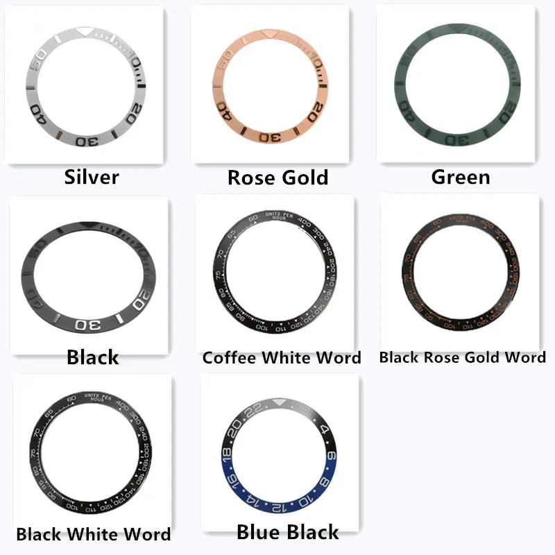 

38mm/38.5mm Ceramic Watch Bezel Insert For Mens Watch Face Multiple Styles Watches Replace Accessories Inner Diameter 30.7mm