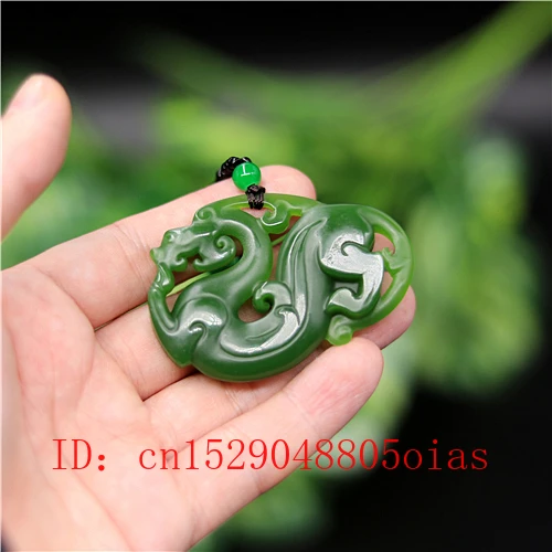 Натуральное зеленое китайское Нефритовое ожерелье C подвеской в виде тигра