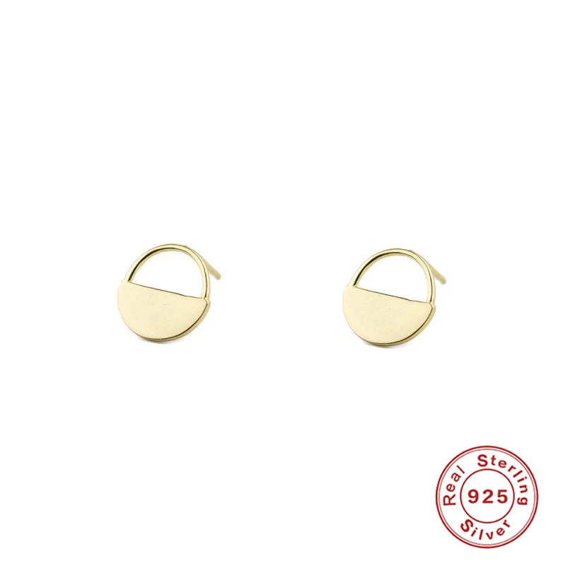 

CANNER 925 Sterling Silver Round Lock Stud Eearrings For Women Ear Buckle European & American Trend Piercing Earings Jewelry