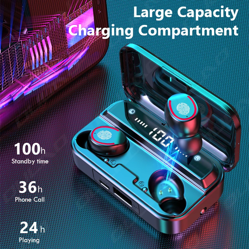 Новинка наушники Houc светодиодный дисплей сенсорное управление беспроводная