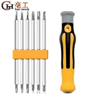 6hl1 набор защитных магнитных отверток, сверло с шестигранной головкой, отвертка с плоской головкой, ручные инструменты