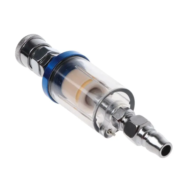 

1/4" Mini Oil Water Separator With Integrated Air Filter For Pneumatic Compressor Spray Paint Gun Tool Pressure Quick Connector