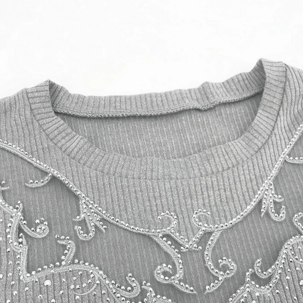 Женское облегающее платье со стразами сексуальное платье-свитер с вырезами