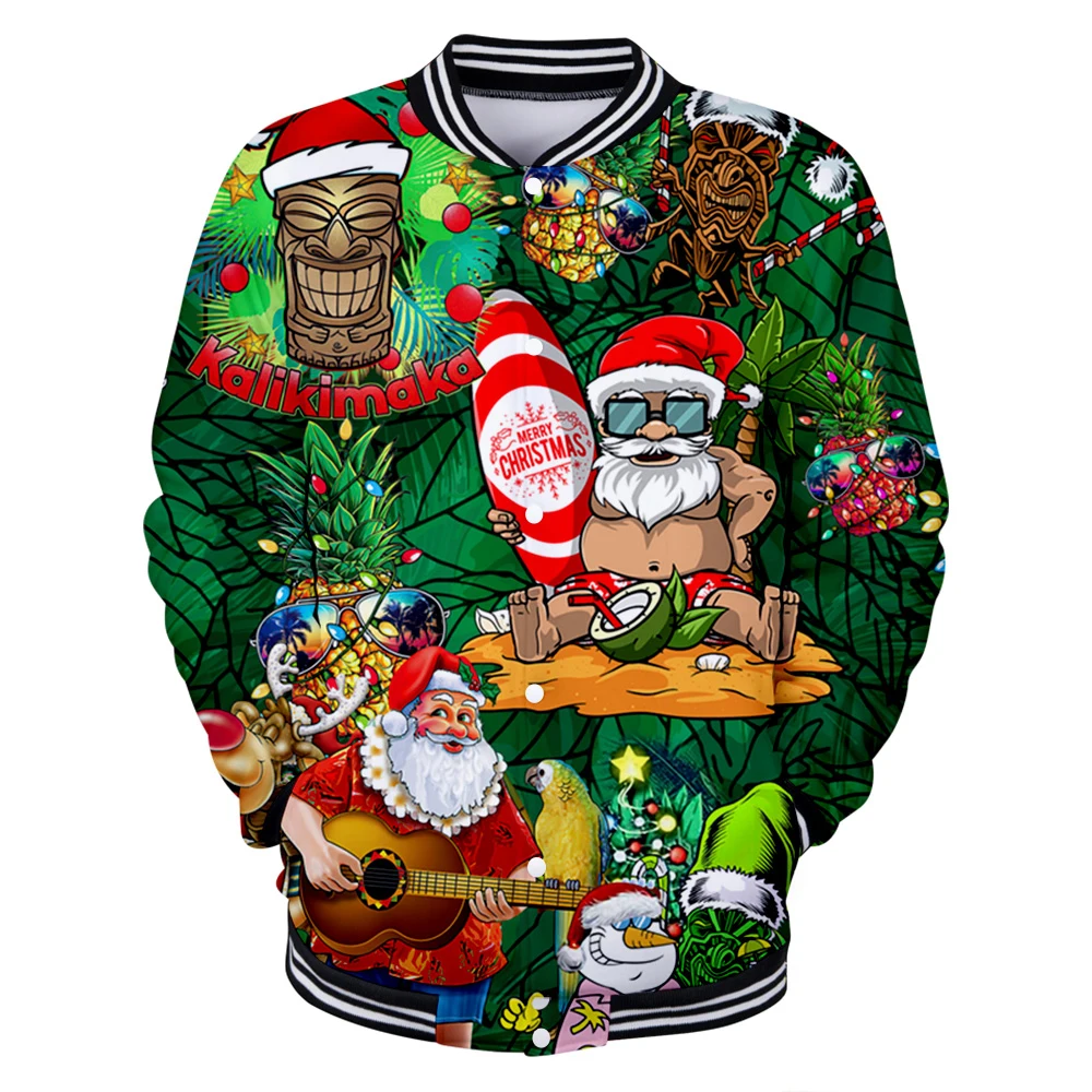 

Christmas Jacket 3D Tracksuit Baseball Jackets Women Men Long Sleeve Harajuku Streetwear Unisex Clothes Plus Size