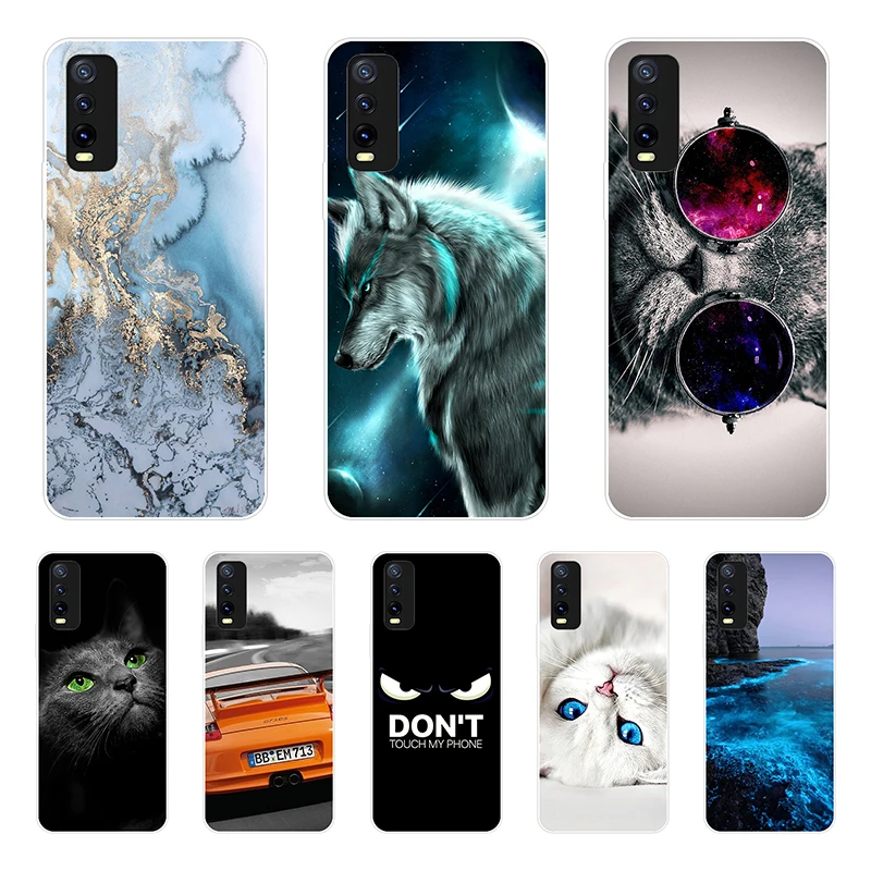 Чехол-накладка для VIVO Y20, силикон, ТПУ, мягкий чехол для VIVO Y20, Y 20, VIVOY20 2020, мультяшный чехол