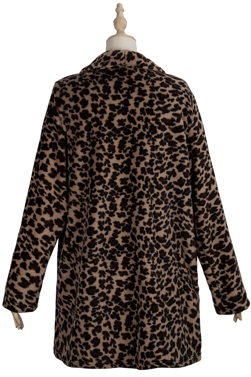 

Kalenmos Coat Women Leopard Print Imitation Fur Mid-length Woolen Coat Fashion Lapel Cardigan Jacket Coats and Jackets Women