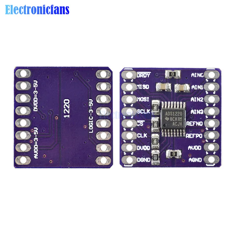 CJMCU-1220 ADS1220 ADC 24 бит A/D конвертер Модуль I2C низкой мощности 24 бит аналого-цифровой датчик конвертера модуль SPI 3 V-5 V