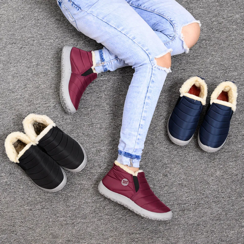 Winter Snow Boots Women Shoes Keep Warm Plush Fur Ankle For Boot Waterproof Slip On Casual Womens Zapatos Invierno Mujer Botines