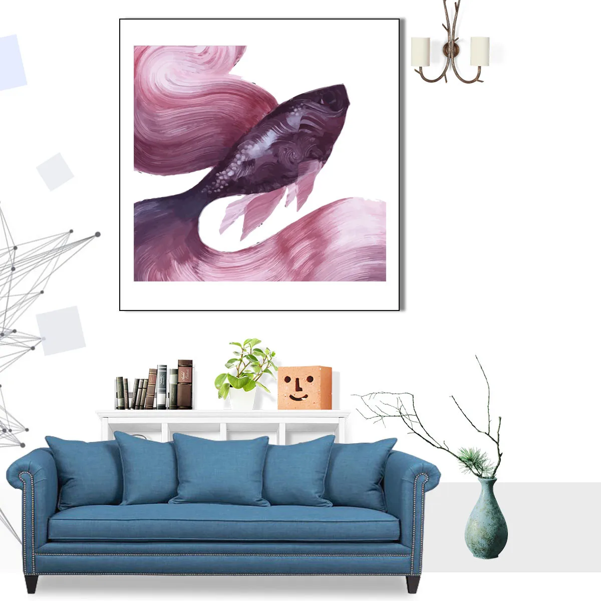 

Goldfish Hanging Picture Poster Canvas Print Painting Wall Art Living Room Home Decoration