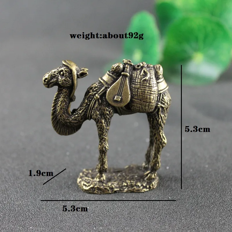 Ручной работы шелковый путь Чистая латунь ретро животное Статуэтка медный