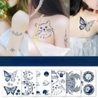 Водостойкая Временная тату-наклейка Juice стойкая, тату-наклейка с бабочкой и чернилами, женские татуировки для груди, рук, талии, пикантные искусственные татуировки для боди-арта