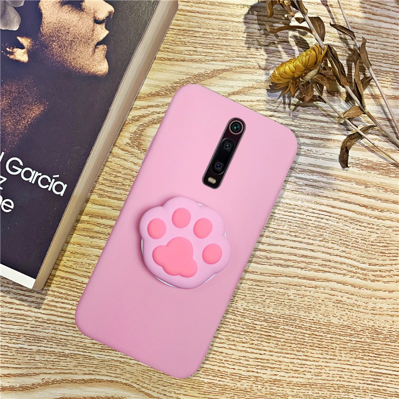 03 Силиконовый чехол-держатель для телефона с рисунком для Xiao mi Red mi K20 mi 9 T, милые чехлы-подставки для девочек, Матовая оболочка для Red mi K20 Pro mi 9T Pro - Цвет: 03