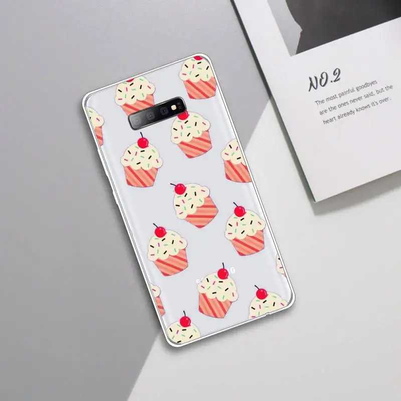

Cute donut cake dessert Phone Case Transparent For Samsung Galaxy A 71 21s S note 8 9 10 plus 20 ultra