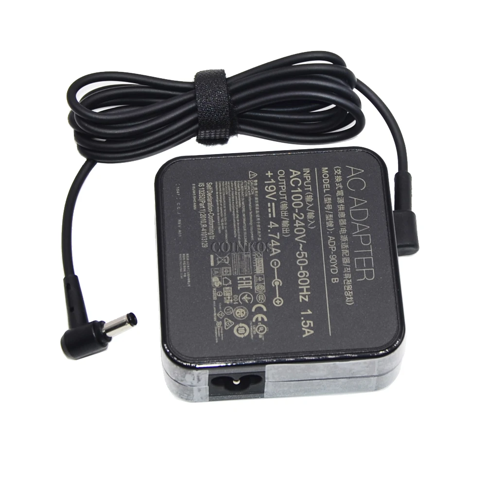 

90W 19V 4.74A Power Supply AC Adapter for Asus A54HR A550CA A550CC A550CA-EB51 A550DP A550JD N550JX N550LF Laptop Charger 5.5mm