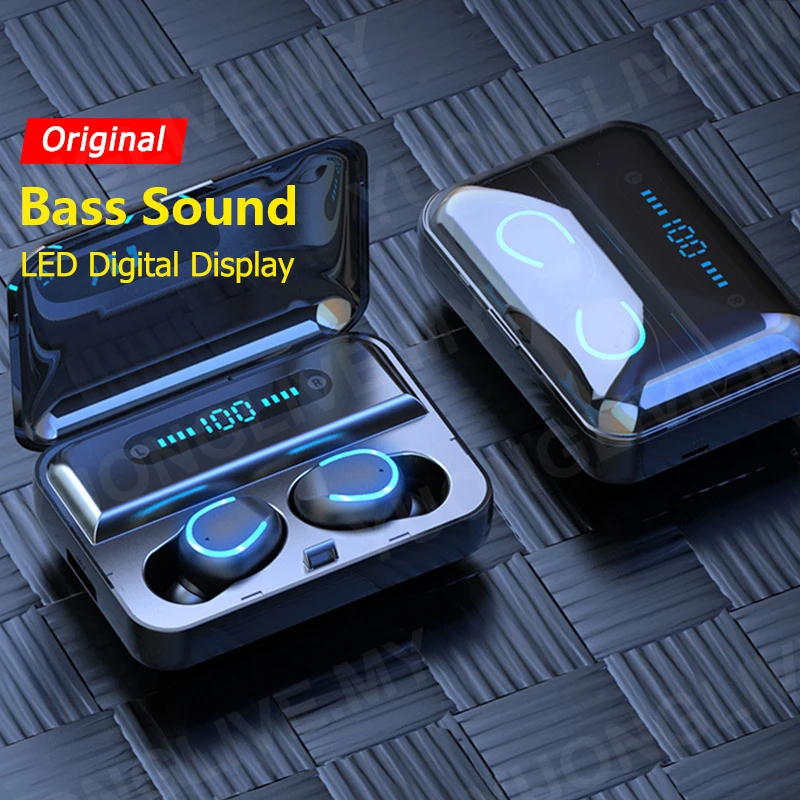 Amoi TWS 5 0 Bluetooth-наушники Беспроводные наушники Светодиодный дисплей