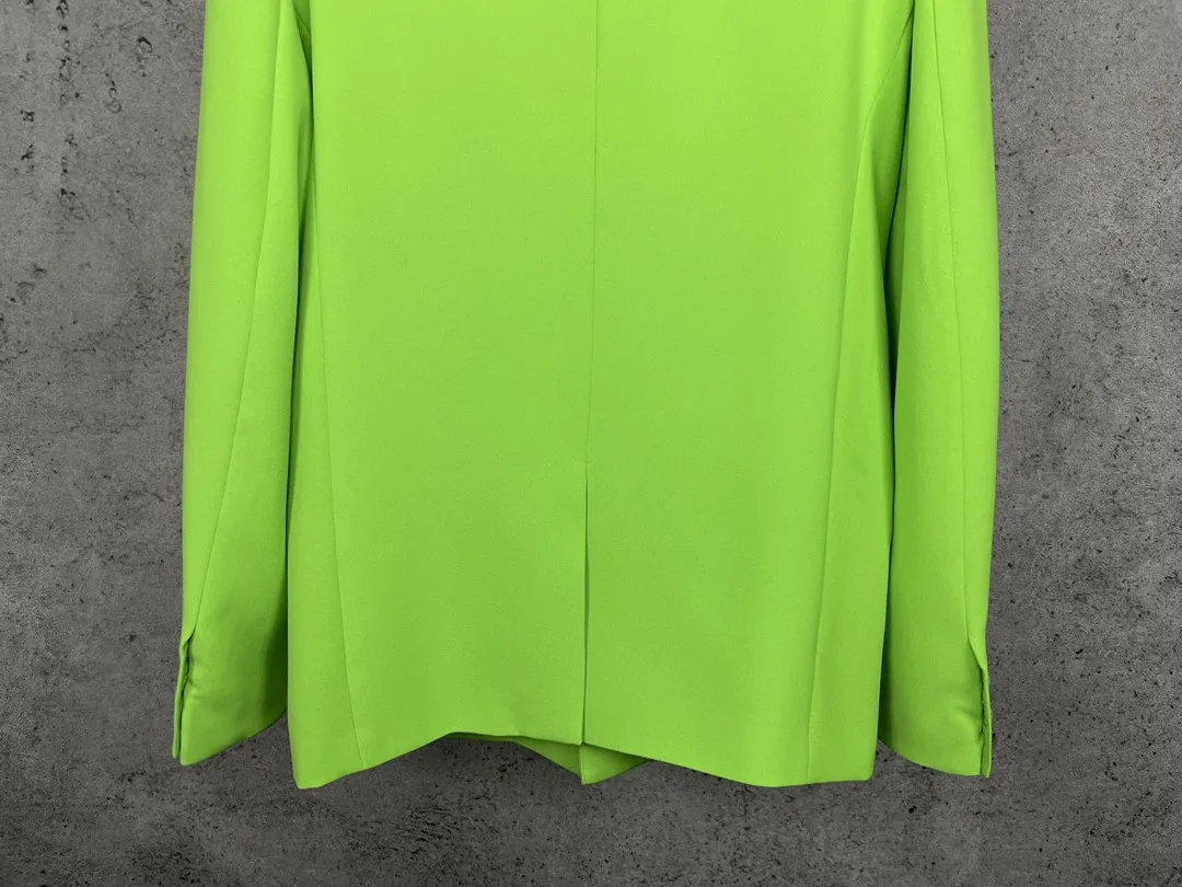 High Quality 2021 Women New Spring Green Loose Blazer Coat Female Luxury Fashion 97% Wool Jacket Ddxgz2 1.07