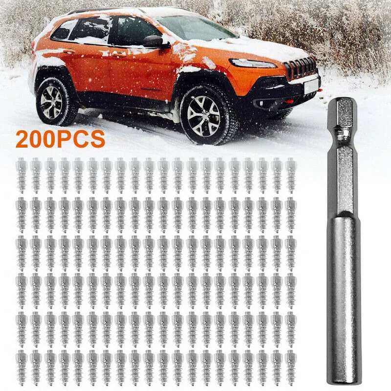 

4*12mm Motorcycle Bike Tire Studs Winter Snow Anti-Slip Spikes Anti-Ice Tyre Accessories For Winter Rubber