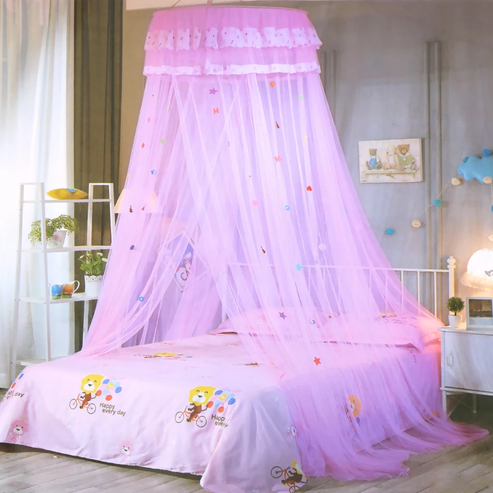 

Dome Bed Netting Canopy Girls Room Decor Dome hanging mosquito net Kids Baby Bedding 4 Colors Lace Bed Canopy Easy to Install