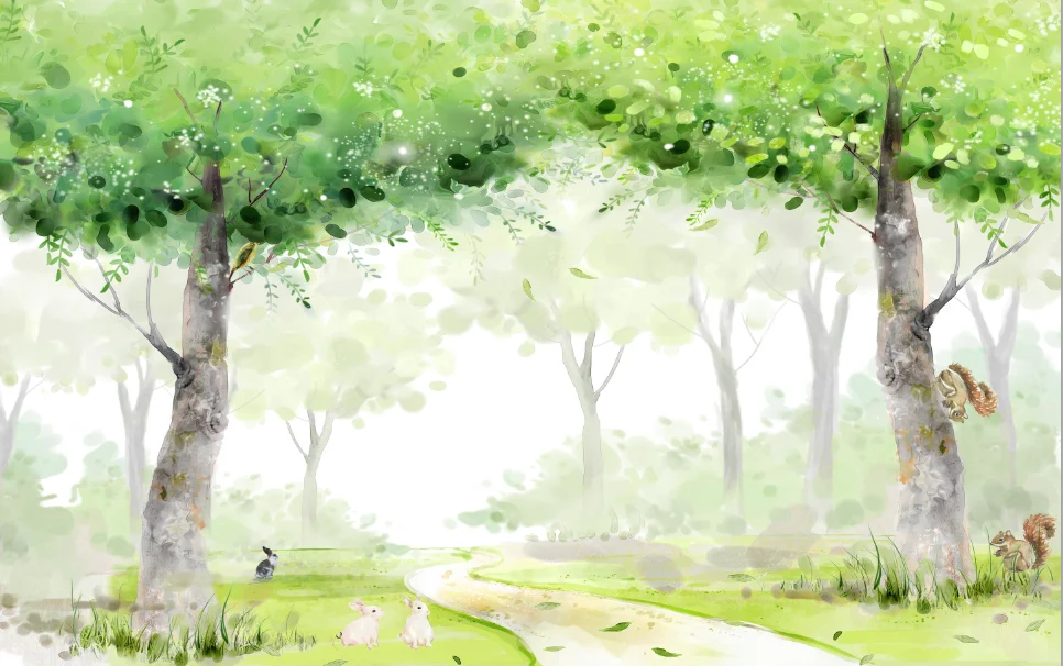 

3D-обои на заказ, фотообои, фотообои на стену, большая дорога с деревом, животное, фон для домашнего декора, 3d настенные фрески, обои для стен 3 d