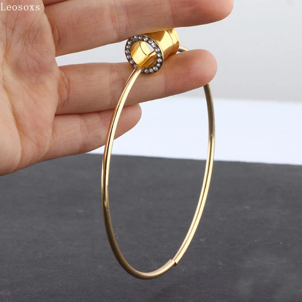 

Leosoxs Explosion-proof stainless steel ear expansion golden large circle ear expansion speaker piercing jewelry