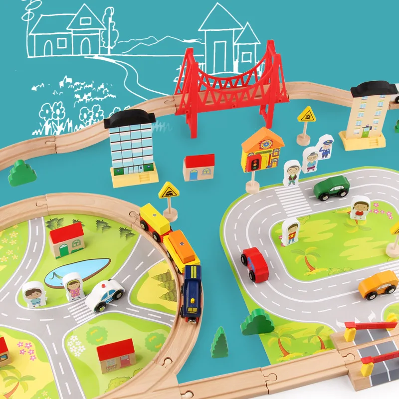 Детские деревянные игрушки для автомобиля 82 шт. костюм интерес культивирование