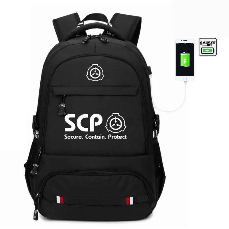 SCP аниме Светящийся рюкзак сумка Светящиеся в темноте дорожные сумки косплей для мужчин и женщин студенческий школьный рюкзак для ноутбука с USB портом - Цвет: Style 7