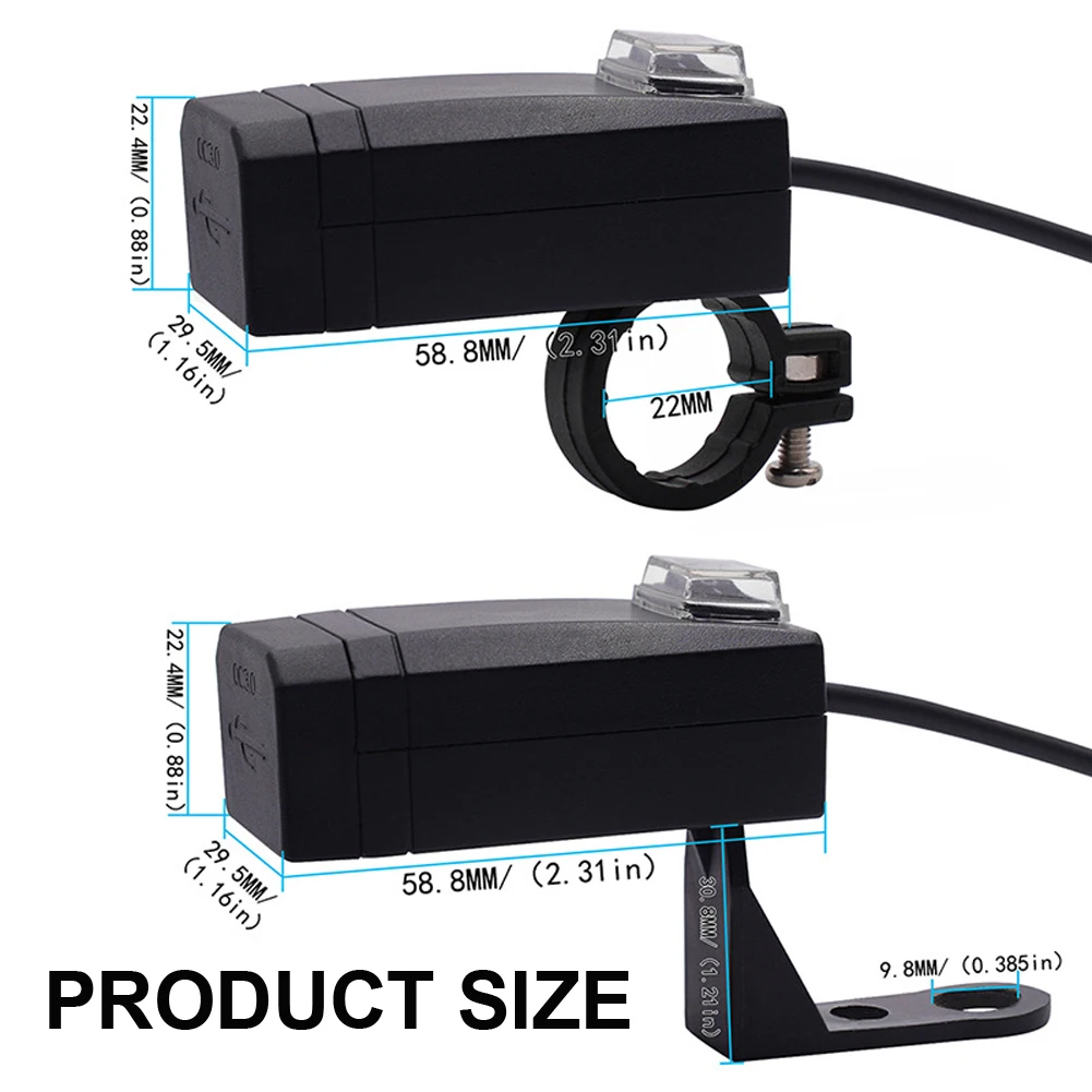 

Universal QC3.0 USB Motorcycle Charger Waterproof Dual USB Quick Change 12V Power Supply Adapter For iphone Samsung Huawei