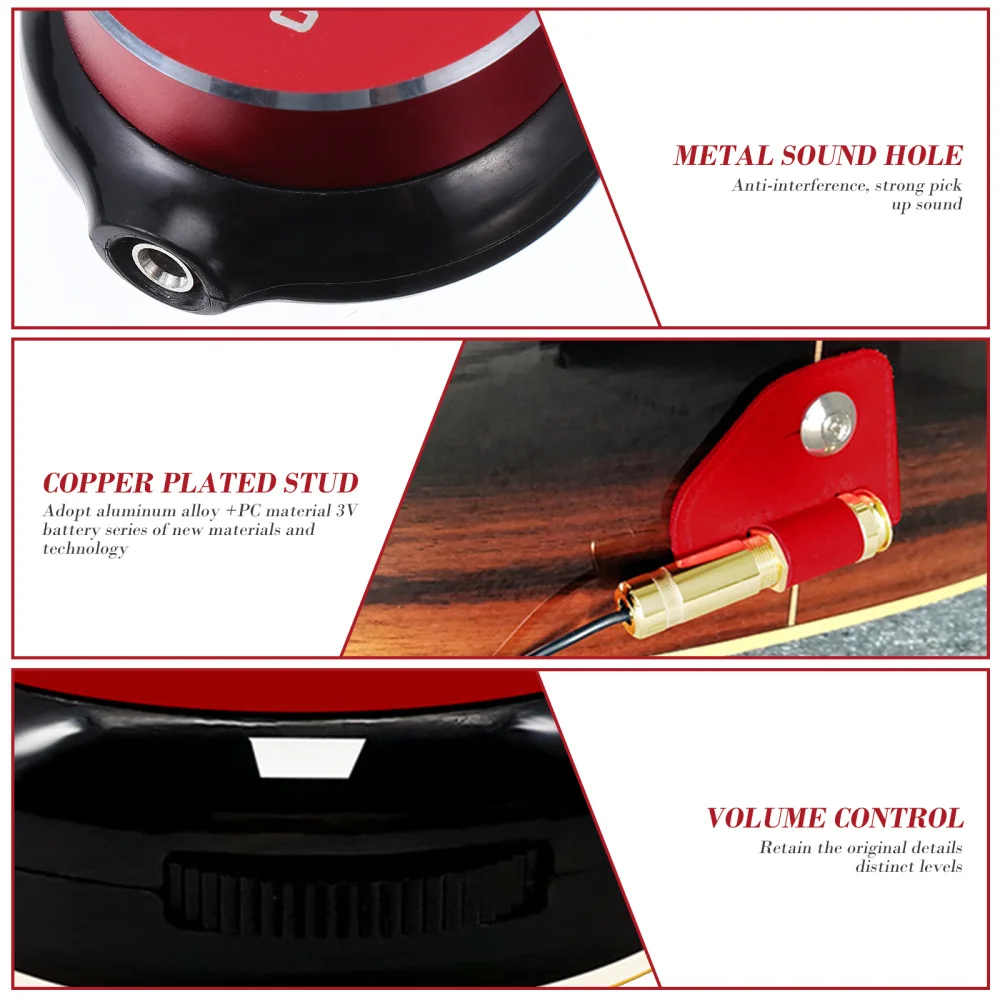 

1 Set of Guitar Pickup Useful Acoustic Guitar Transducer Tone Guitar Tuning Tool