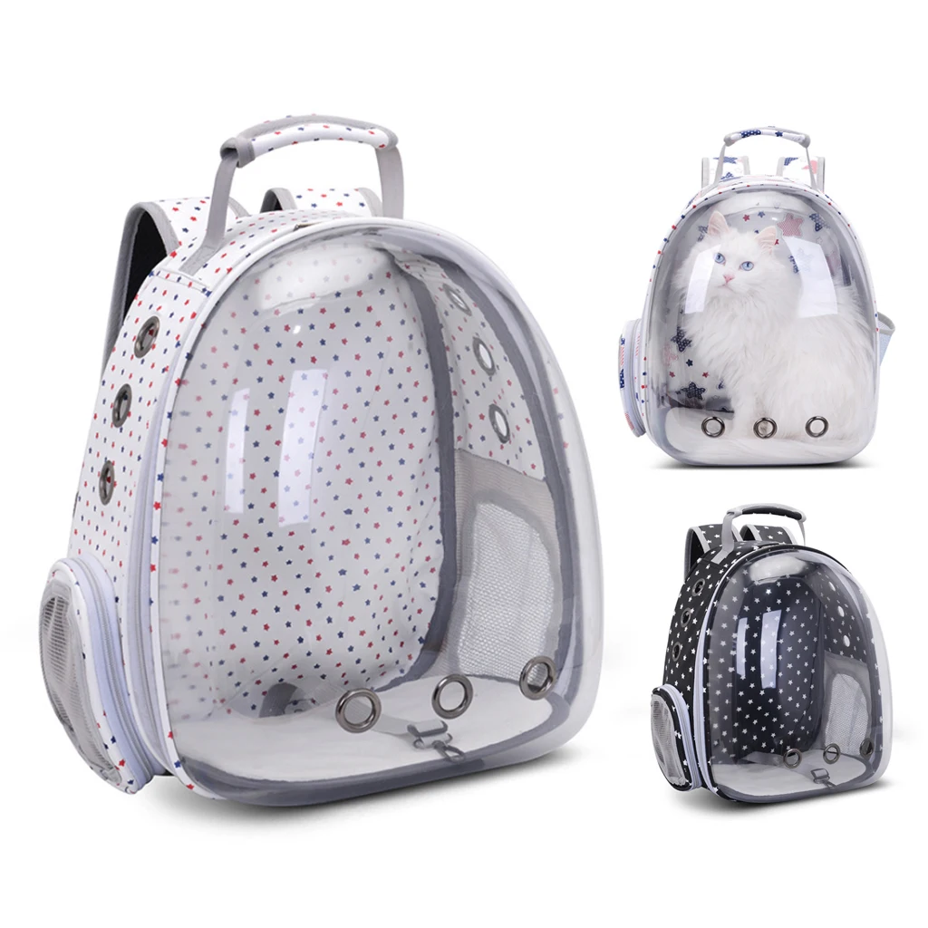 С рисунком собачки и котика Pet Carrier Рюкзак прозрачная капсула дышащая обувь для