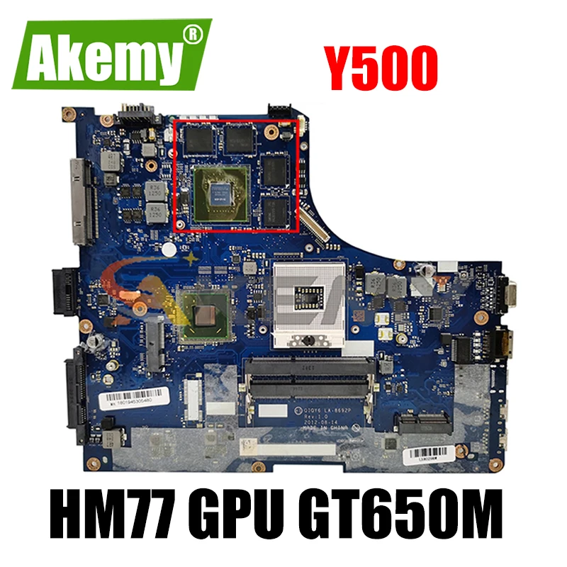 

Akemy для Lenovo Y500 Y500N Материнская плата ноутбука QIQY6 LA-8692P PGA989 HM77 DDR3 GPU GT650M 2 ГБ 100% тесты работы