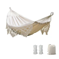 outdoor garden hammock tassel canvas swing chair hanging bed hiking camping hunting foldable hammock photo props