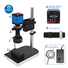 Набор камер для микроскопа HDMI, HD 13MP 60FS HDMI VGA, промышленный микроскоп, камера с креплением 130X C, регулируемая светодиодная кольцевая лампа с освещением