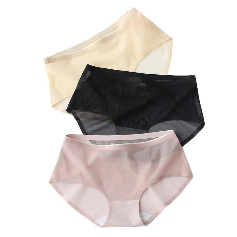 

Plus size sexy sheer mesh ladies panties Women's Thin Lace Panties